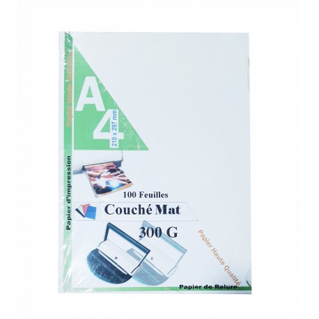 RAME PAGE DE GARDE COUCHE 300G A4 100F MAT