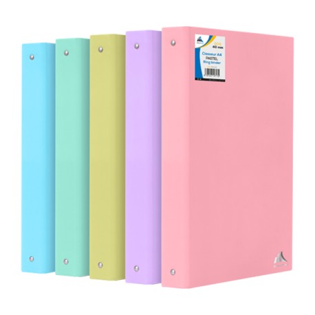 CLASSEUR 4 ANN DOS 40MM SEMI RIGIDE PASTEL O.PLAST