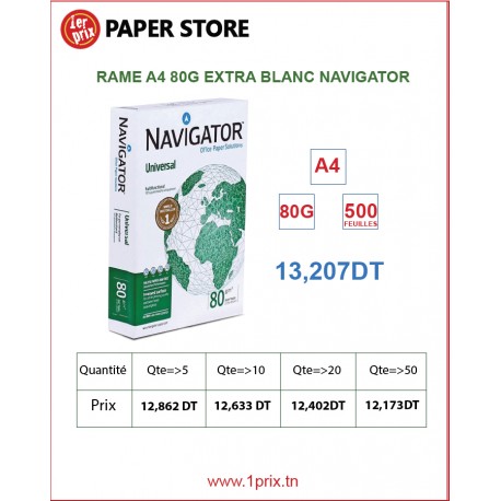 RAME 21/29.7 80G EXTRA BLANC NAVIGATOR