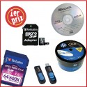 Stockage et sauvegarde: clé USB, carte mémoire, CD et DVD 